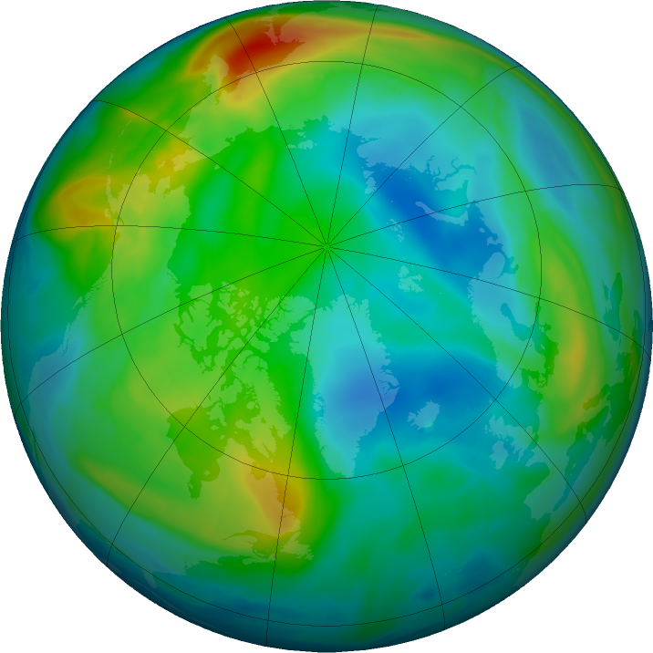 Arctic ozone map for 25 November 2023